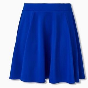 Torrid Scuba Circle Skater Skirt Cobalt Blue 3X